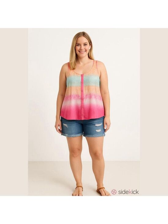 Candie's Tops - Candie's Women's Pink Tank Top Size M High-Low Hem